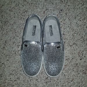 Michael Kors MK silver bling tennis shoes girls